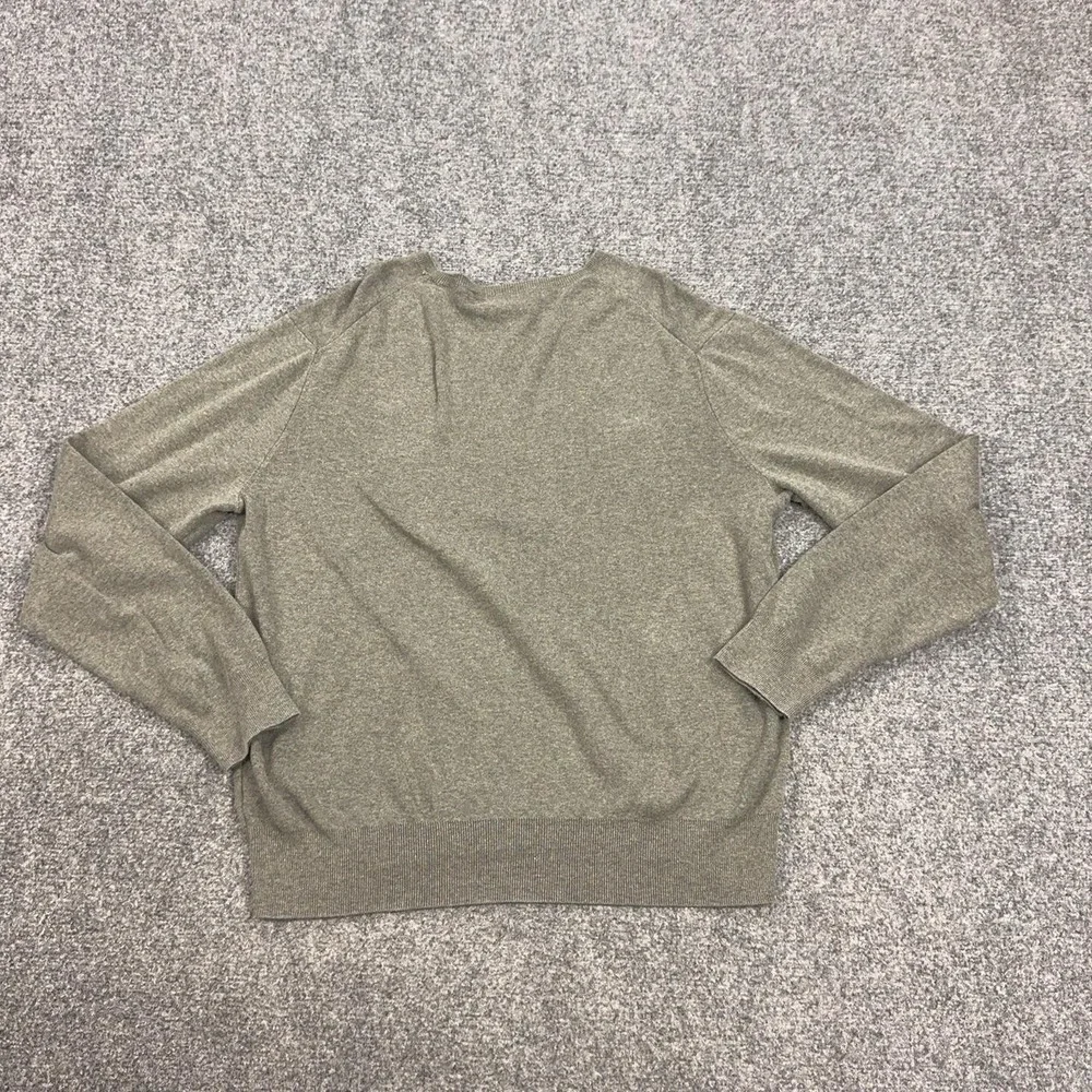 Polo By Ralph Lauren Sweater Mens Large Gray V Neck Pima Cotton Knit Pullover